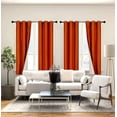 thumbnail image 1 of Set of 2 Panels Noa Blackout Thermal lined Window Curtain Drapes With Grommets For Bedroom Brick Color 63" length, 1 of 5