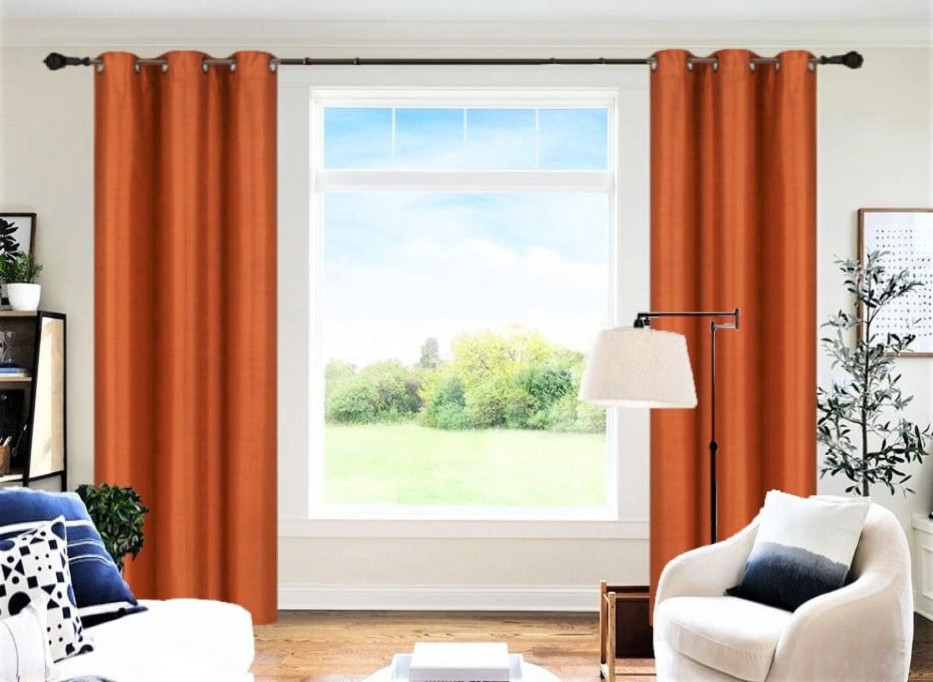 Gorgeous Home Linen Set of 2 Panels 100% Blackout Bedroom Window Curtain Panels, 84", Brick