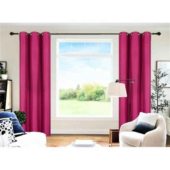 Set of 2 Panels for Bedroom Window Home Décor Full Room Darkening 100% Blackout Hot Pink Color Size 84" Long