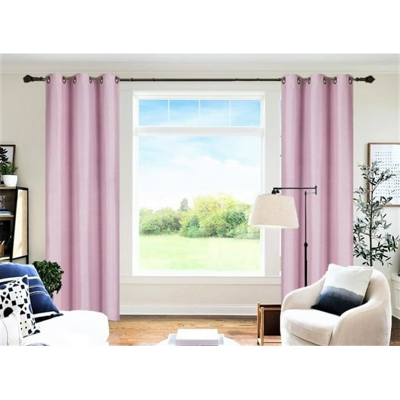 Set of 2 Panels for Bedroom Window Home Décor Full Room Darkening 100% Blackout Pink Color Size 84" Long