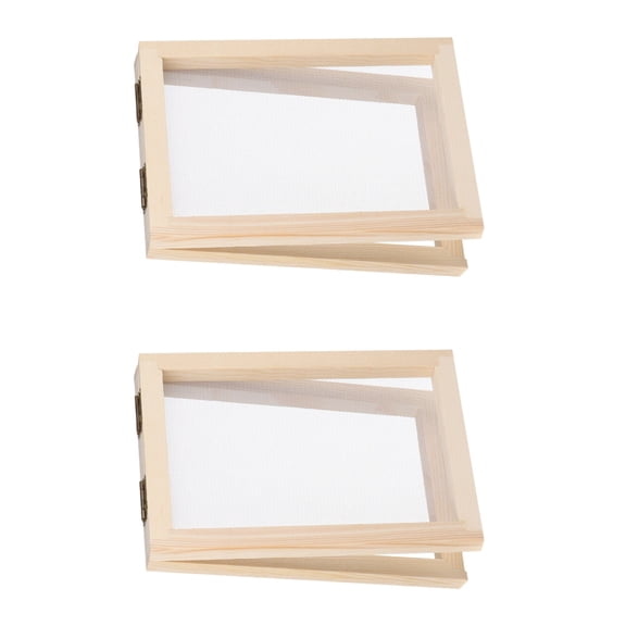Set of 2 Paper Making Mold Double Layer Papermaking Frame Screen Handmade Craft Supplies Recycled Paper Making Art