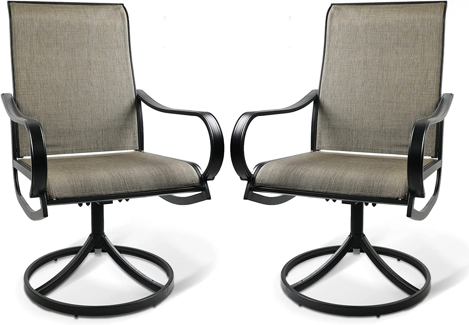 Set of 2 Patio Swivel Outdoor Dining Chairs,Outdoor Furniture Metal