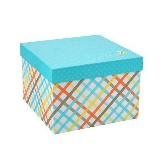 Set of 2 Patterned 10-Inch Baby Gift Boxes by Spritz