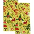 thumbnail image 1 of Set of 2 Pcs SKYSONIC Fingertip Hand Towels Christmas Elements New Year Decorations Absorbent Face Bath Towels for Bathroom Kitchen 30"x15", 1 of 6