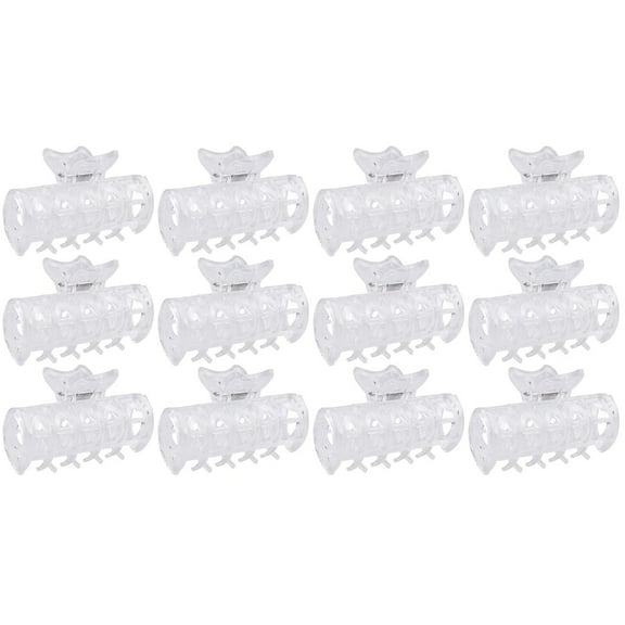 Set of 2 Perm Clip Rollers Flat Hair Clips Jaw Clamps Curling Wand Transparent