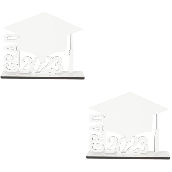 LITINKIMI White Graduation Table Centerpiece Set with 2 Sublimation Photo Frames for Party Decoration