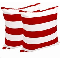 Set of 2 Pillow Cases, Soft Stripe Pattern Pillowcase, Square Throw Pillow Covers for Home Decor Gift (Red White)