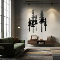 Set of 2 Pine Trees Metal Wall Art
