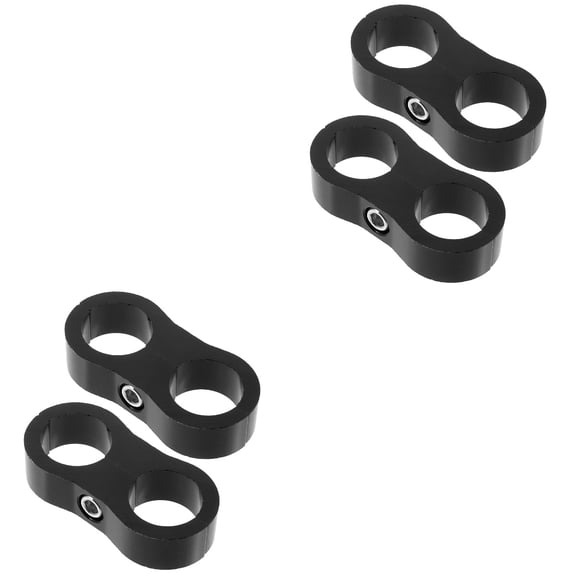 Set of 2 Pipe Clamp Automobile Oil Line Clamp 5.70X2.50X1.00CM Black
