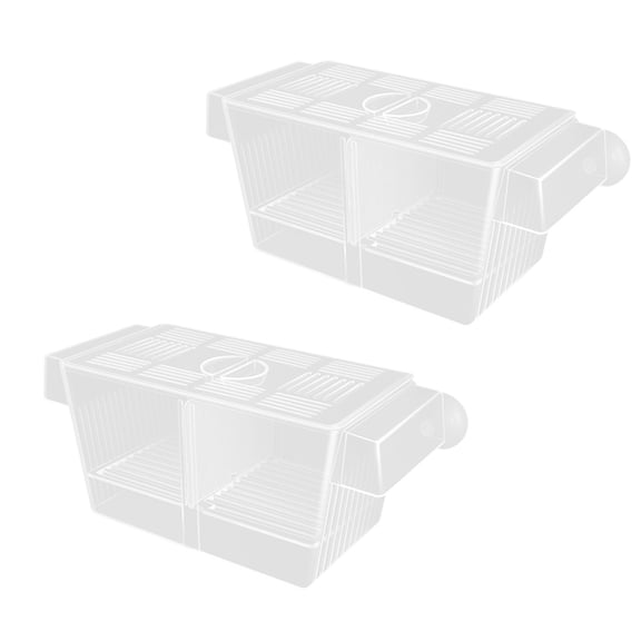 Set of 2 Plastic Spawning Container with Two Compartment Suction Cup Design For Newborns Fish Eggs And Shrimp Protecting