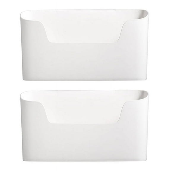 Set of 2 Plastic Wrap Storage Box Self Adhesive Organizer Rack for Cabinet Door Multi Functional Kitchen Storage Shelf