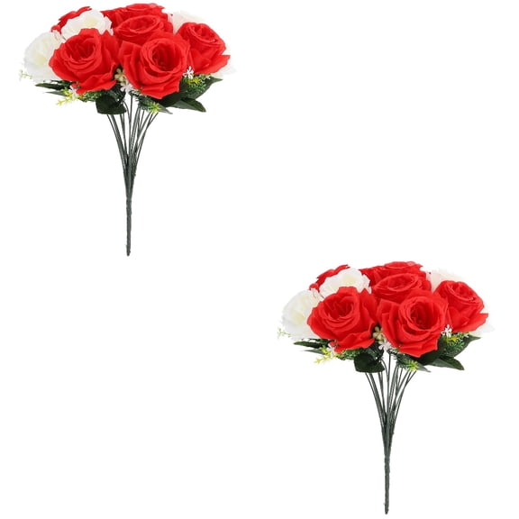 Set of 2 Plush Bee Decoration Fake Roses Memorial Flowers Bride 40X26X26CM