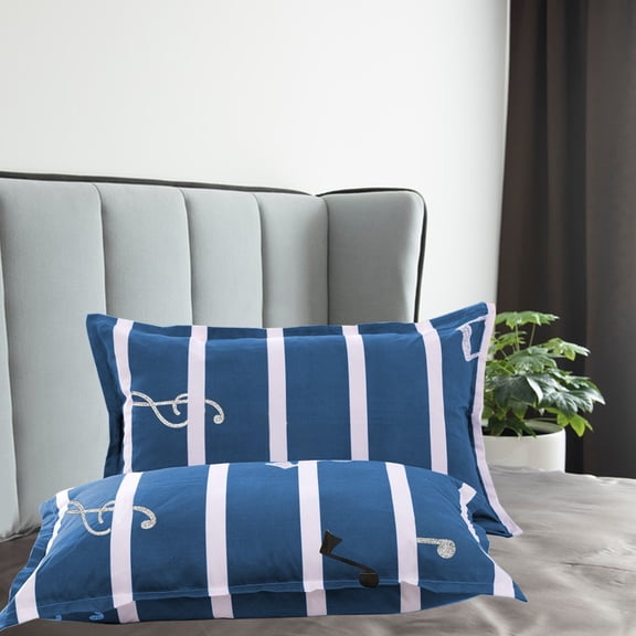 Set of 2 Polyester Pillow Shams, Standard Size Envelope Closure Cover, Farmhouse Style Bedding, for Sofa or Bed Decor