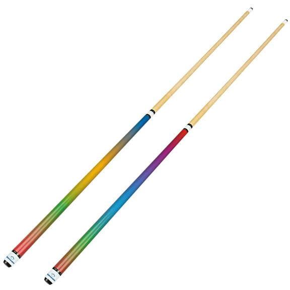 Set of 2 Pool Cues 57 inch Pool Cue Stick with 12.7mm Fiber Leather tip for Beginner, Commercial and Home Entertainment (CD)