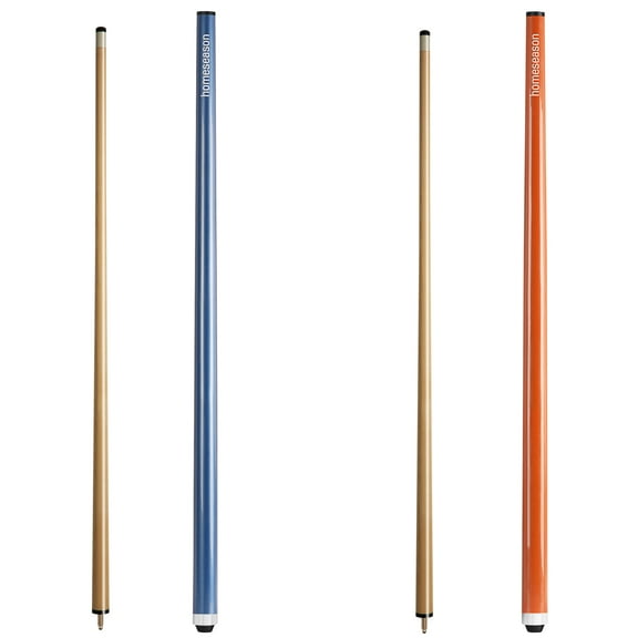 Set of 2 Pool Cues 58 inch Pool Cue Stick with 13mm Fiber Leather tip 2-colors for Beginner, Commercial and Home Entertainment