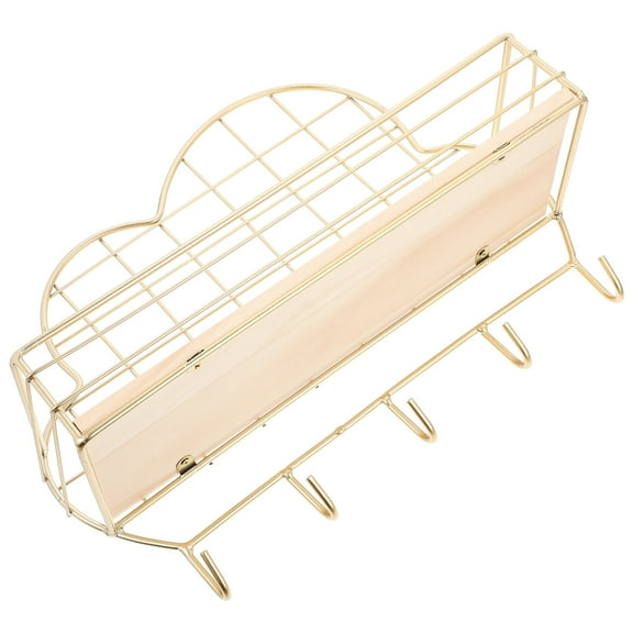 Set of 2 Golden Porch Storage Rack Organizers 32x26CM - Outdoor Shelving for Patio and Garden