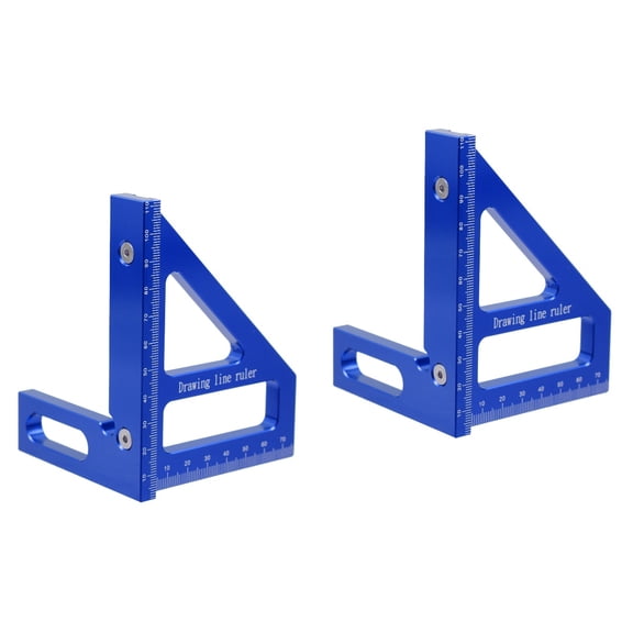 Set of 2 Protractor Carpentry Ruler Triangle