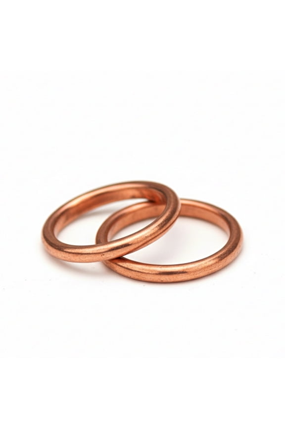 Set of 2 Pure Copper Band Rings, Solid Minimalist Stackable Band, Handmade Ring