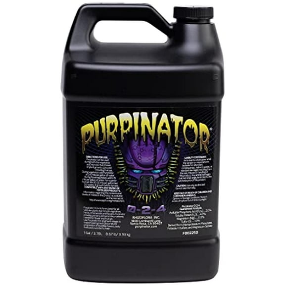 Set of 2 Purpinator - Liquid Nutrient Additive for Flowering and Fruiting Plants, for Use in Hydroponics and Soil, 1 gal.
