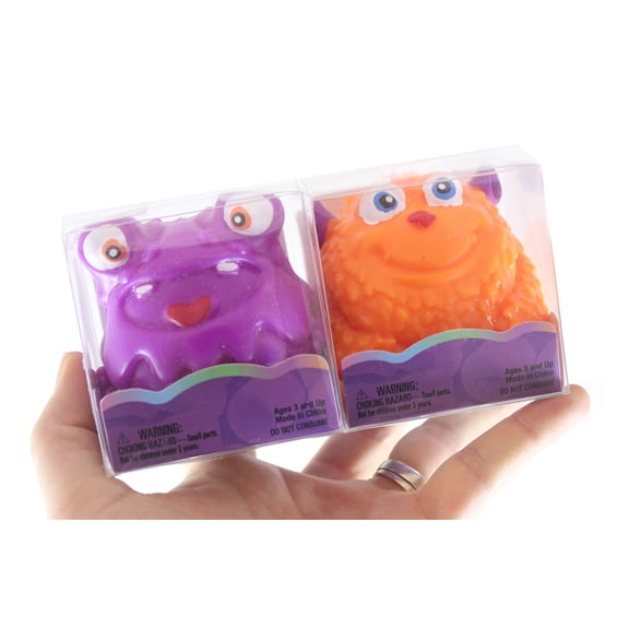 Set of 2 RANDOM Marshmallow Monsters - Sticky Stress Balls - Ultra Soft Kneadable Fidget Squish Balls - Amazing (2 RANDOM COLORS)