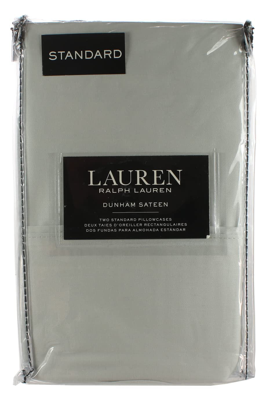 Set of 2 Ralph Lauren Dunham Sateen Standard Pillowcases Silver300