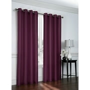 Set of 2 Ramona Faux Silk Grommet Top Curtains, 84" Long, Purple