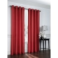thumbnail image 1 of Set of 2 Ramona Faux Silk Grommet Top Curtains, 84" Long, Red, 1 of 1