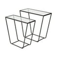 thumbnail image 1 of Set of 2 Rectangular Glass Top Accent Table with Black Iron Frame, 1 of 3