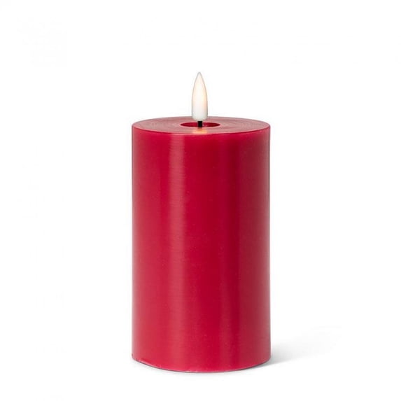 Set of 2 Red Led Pillar Candle