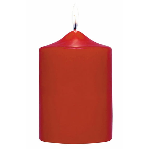 Set of 2 Red Pillar Candle
