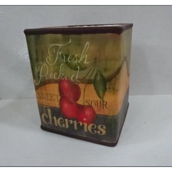 Set of 2 Red and Green "Fresh Picked cherries" Storage Containers 20"