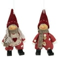 thumbnail image 1 of Set of 2 Red and White Polka Dot Boy and Girl Decorative Hanging Christmas Ornaments 5.5", 1 of 6