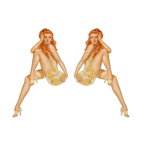 Set of 2 Remote Control (RC13) Pin Up Girl RC Airplane Sticker Decal