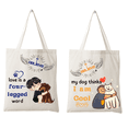 thumbnail image 1 of Set of 2 Reusable 100% Cotton Organic Canvas bags - I believe in my Pets, 1 of 13