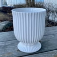thumbnail image 1 of Set of 2 Ribbed White On A Pedestal Planter, 1 of 1