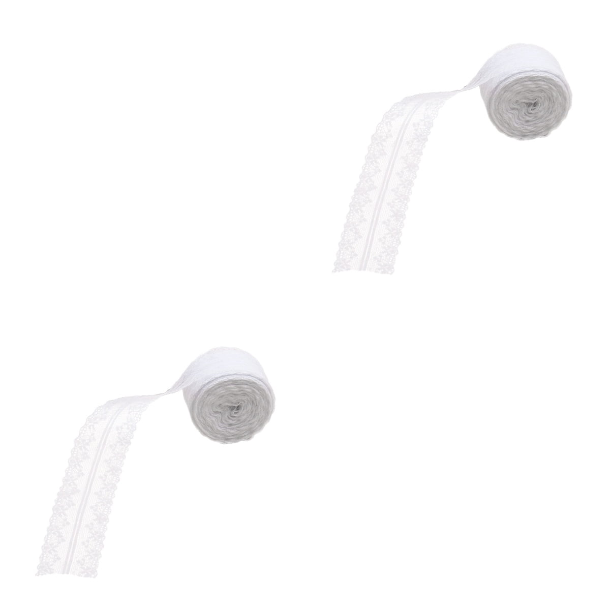 Set of 2 Ribbon Pattern Large Banner Stretchy Lace White Bride ...