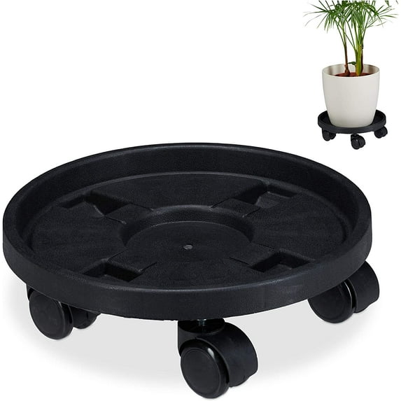 Set of 2 Rolling Plant Trays with Wheels for Indoor and Outdoor Use, Perfect as Flower Stands