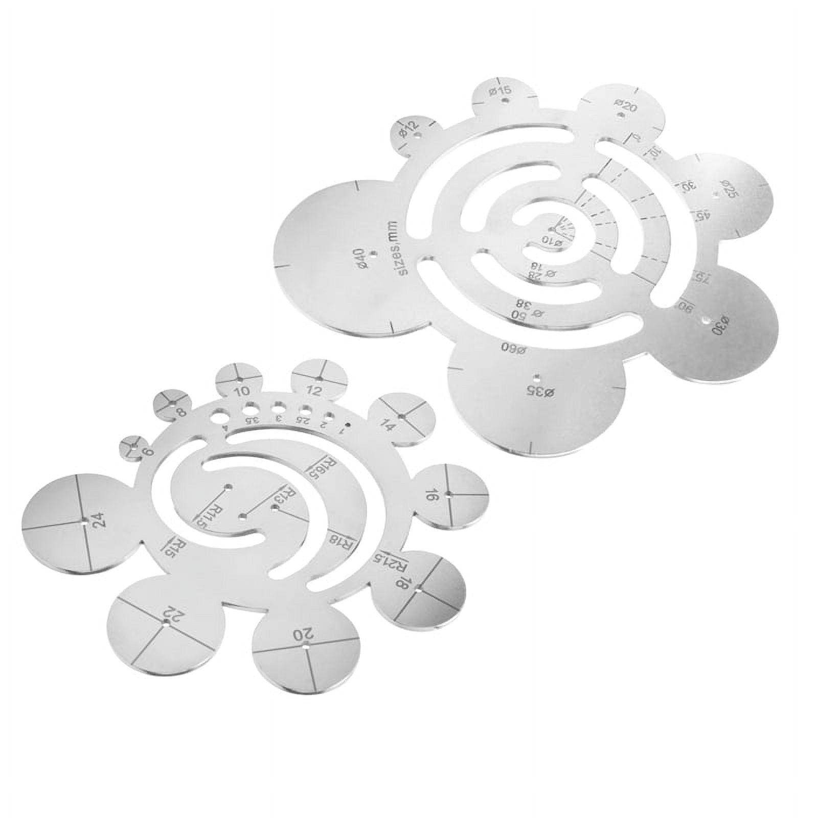 Set of 2 Round Leather Cutting Tools Metal Corner Cutting Ruler Circle ...