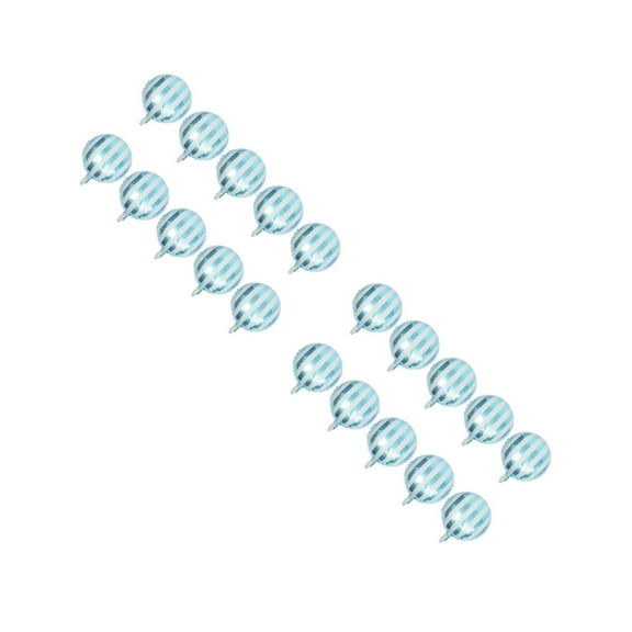 Set of 2 Round Striped Balloon Birthday Party Foil Metallic Balloons Christmas -blue