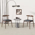 thumbnail image 1 of Set of 2 Rubberwood Dining Chairs with Ergonomic Backrest & Comfort Cushions, Walnut+Charcoal, 1 of 16