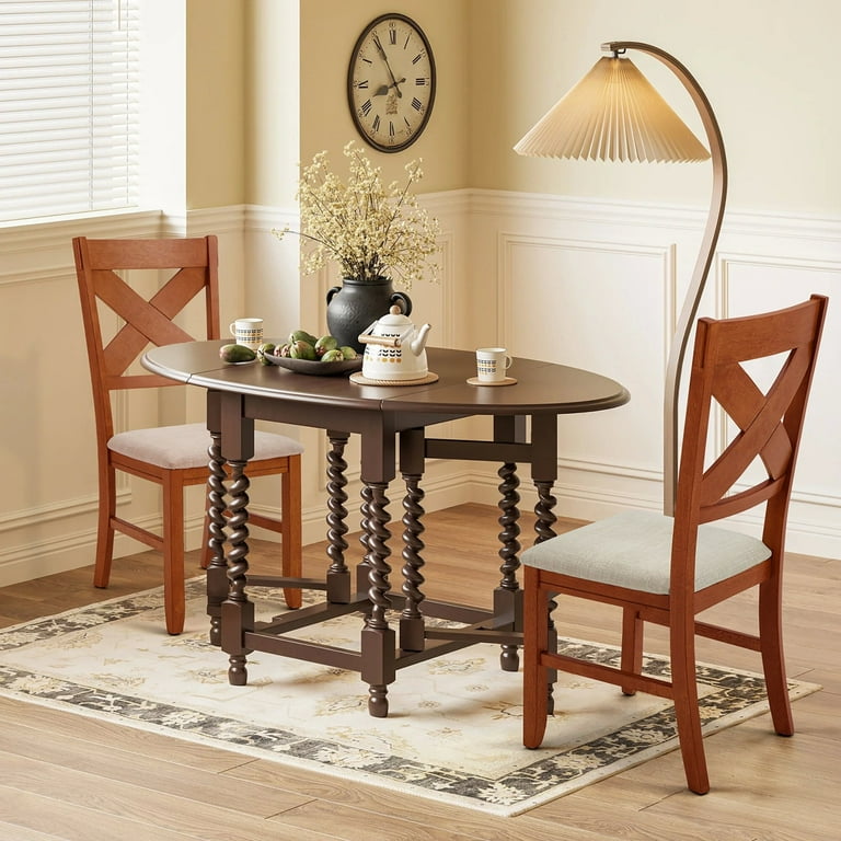 Set of Rustic Farmhouse Dining Chairs, Solid Wood Frame with