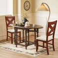 thumbnail image 1 of Set of 2 Rustic Farmhouse Dining Chairs, Solid Wood Frame with Upholstered Seat, Walnut – Chairs Only, 1 of 6