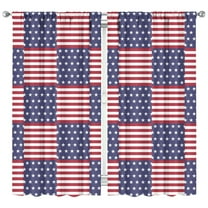 Set of 2 Rustic Farmhouse Plaid Print Kitchen Curtains 42x84 Inch Tier Window Panels Rod Pocket Semi-Sheer