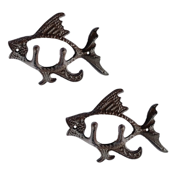 Set of 2 Rustic Heavy Duty Cast Iron Hook Durable Iron Hanger Wall Decoration