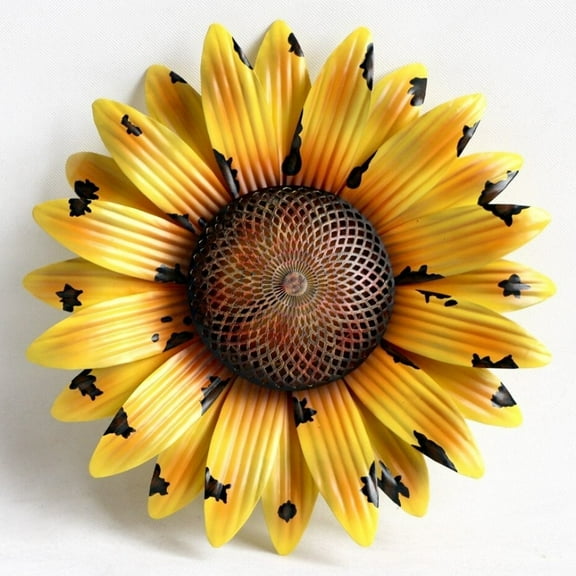 Set of 2 Rustic Look Metal Sunflower Wall Decor