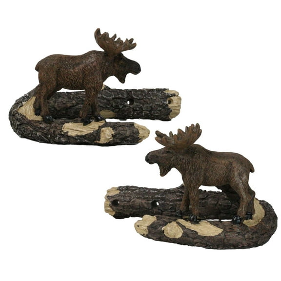 Set of 2 Rustic Western Bull Moose On Branch Drapery Curtain Holdback Tie Back