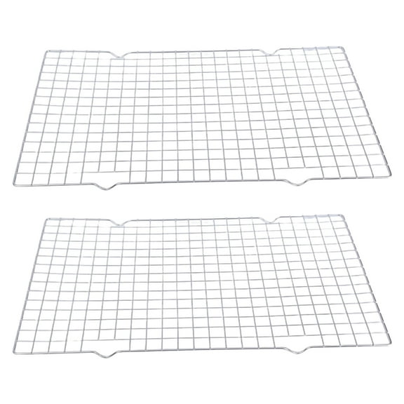 Set of 2 Rustproof Cooling Tray Stainless Steel Baking Sheet Oven Safe Bacons Rack for Camping and Home Kitchens