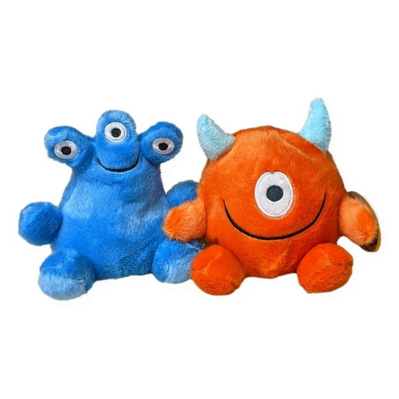 Set of 2 SASSY OGGY & ZEKE MONSTER Palm Pals 5" Stuffed Animal Plush, Aurora