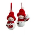 thumbnail image 1 of Set of 2 SNOWMAN IN RED KNIT HAT Christmas Ornaments, by Kurt Adler, 1 of 1