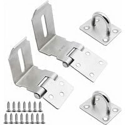 Set of 2 Safety Padlock Latch 90 Padlock Sus 304 Stainless Steel with Padlock and Thick Lock for Drawer Poster Door Silver